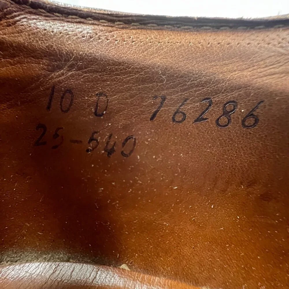 Florsheim Vintage Wingtip Dark Burgundy Brown‎ Leather Longwing V Cleat Size 10D